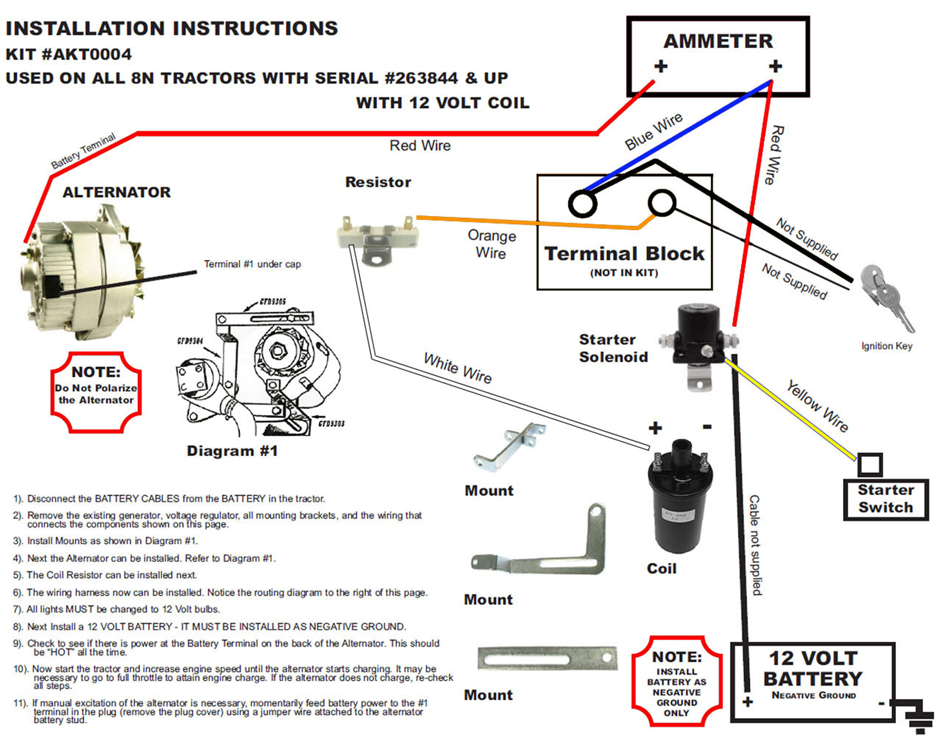 12 Volt Wiring Diagram Ford 8N Tractor 1 Wire Alternator - Wiring - 12 Volt Alternator Wiring Diagram
