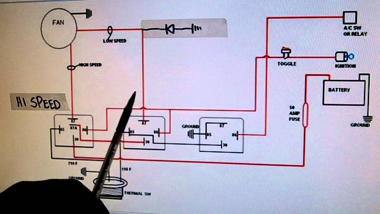 2- Speed Electric Cooling Fan Wiring Diagram - Youtube - 3 Speed Fan Wiring Diagram