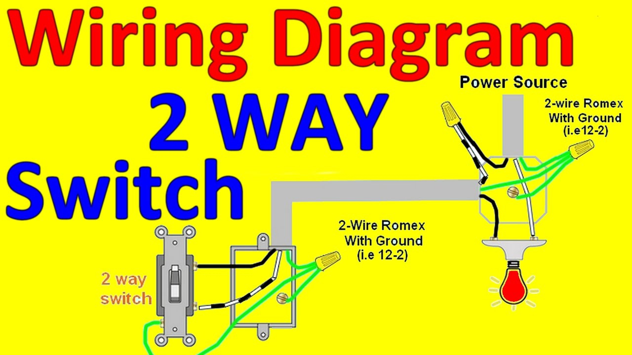 2 Way Light Switch Wiring Diagrams - Youtube - Wiring Diagram Light Switch