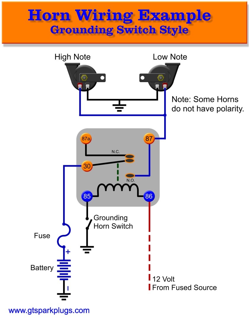 3 Horn Relay Wiring Diagram | Manual E-Books - Horn Wiring Diagram With Relay