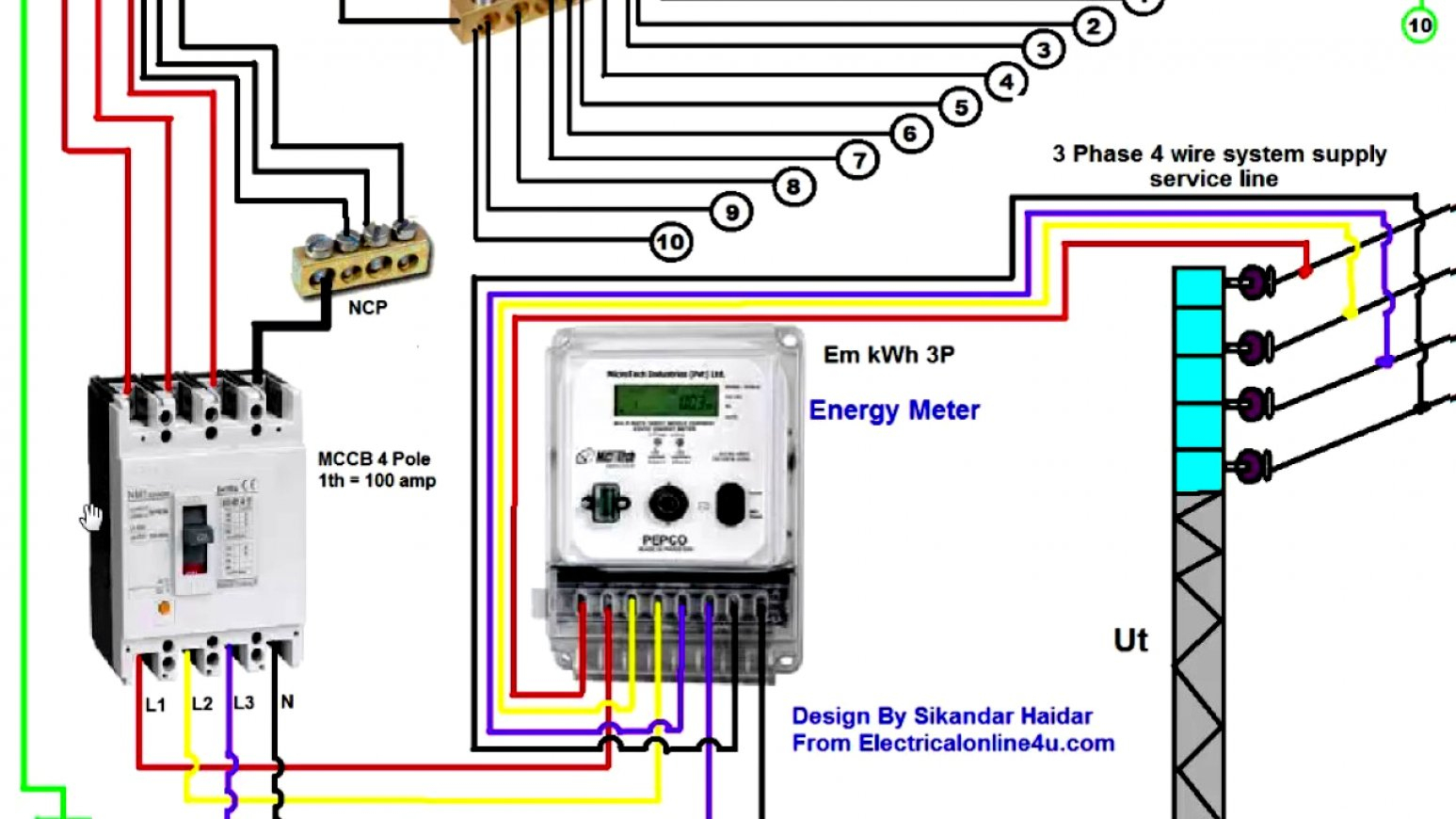 3 Phase 4 Wire Diagram Of Energy Meter | Wiring Diagram - Electric Meter Wiring Diagram
