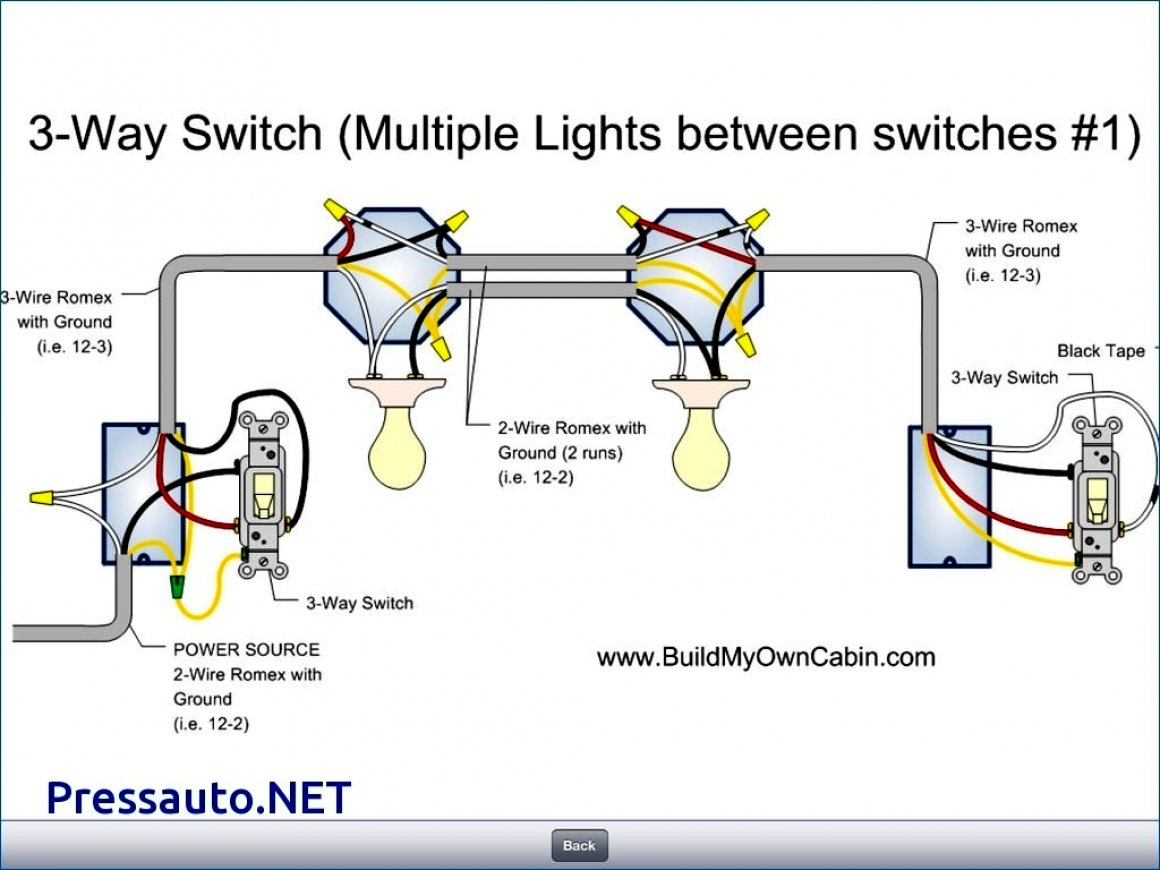 3 Way Switch Wiring Diagram With 2 Lights | Wiring Diagram - 3 Way Switch Wiring Diagram Power At Light
