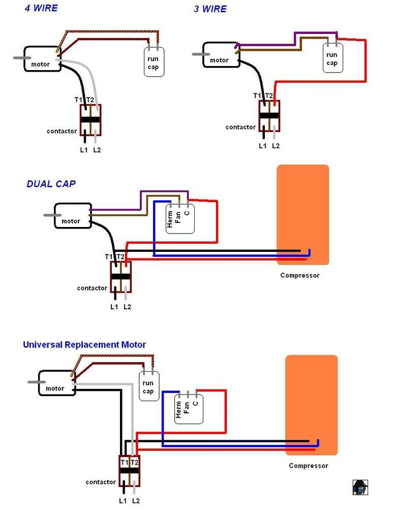 3 Wire Ac Motor Wiring Diagram | Wiring Library - 3 Wire Condenser Fan Motor Wiring Diagram