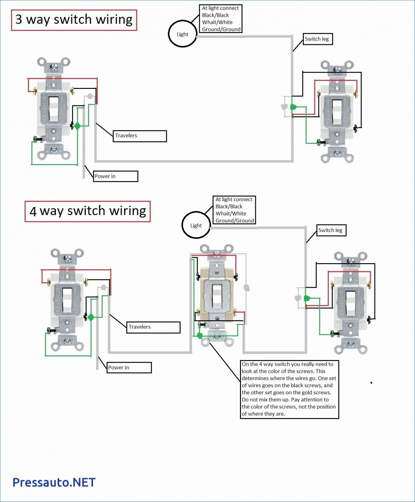 5 Way Switch Wiring Diagram Residential | Manual E-Books - Leviton 4 Way Switch Wiring Diagram