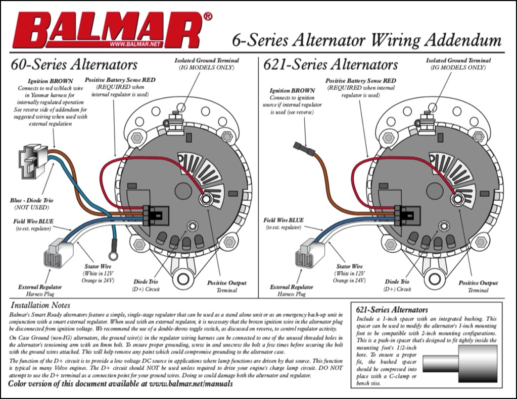 Balmar Alternator Wiring Diagram - Schematics Wiring Diagram - 2 Wire Alternator Wiring Diagram