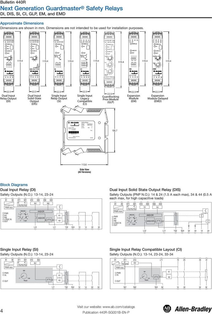 Bul. 440R Guardmaster Safety Relays (Di, Dis, Si, Ci, Glp, Em, And