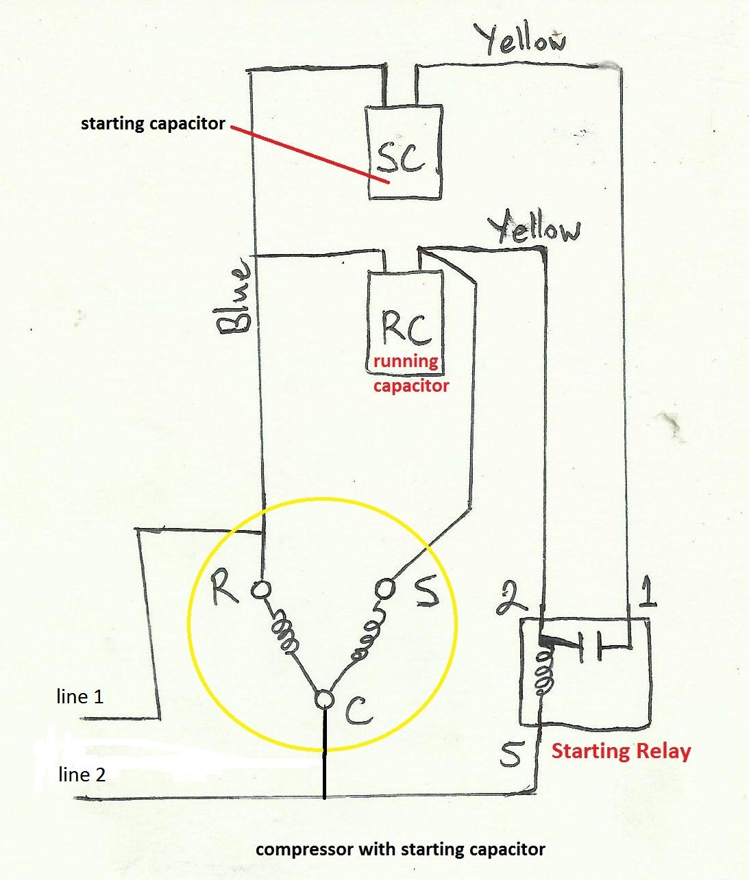 Capacitors For Compressor Wiring Diagram - Wiring Diagram Explained - Compressor Wiring Diagram Single Phase