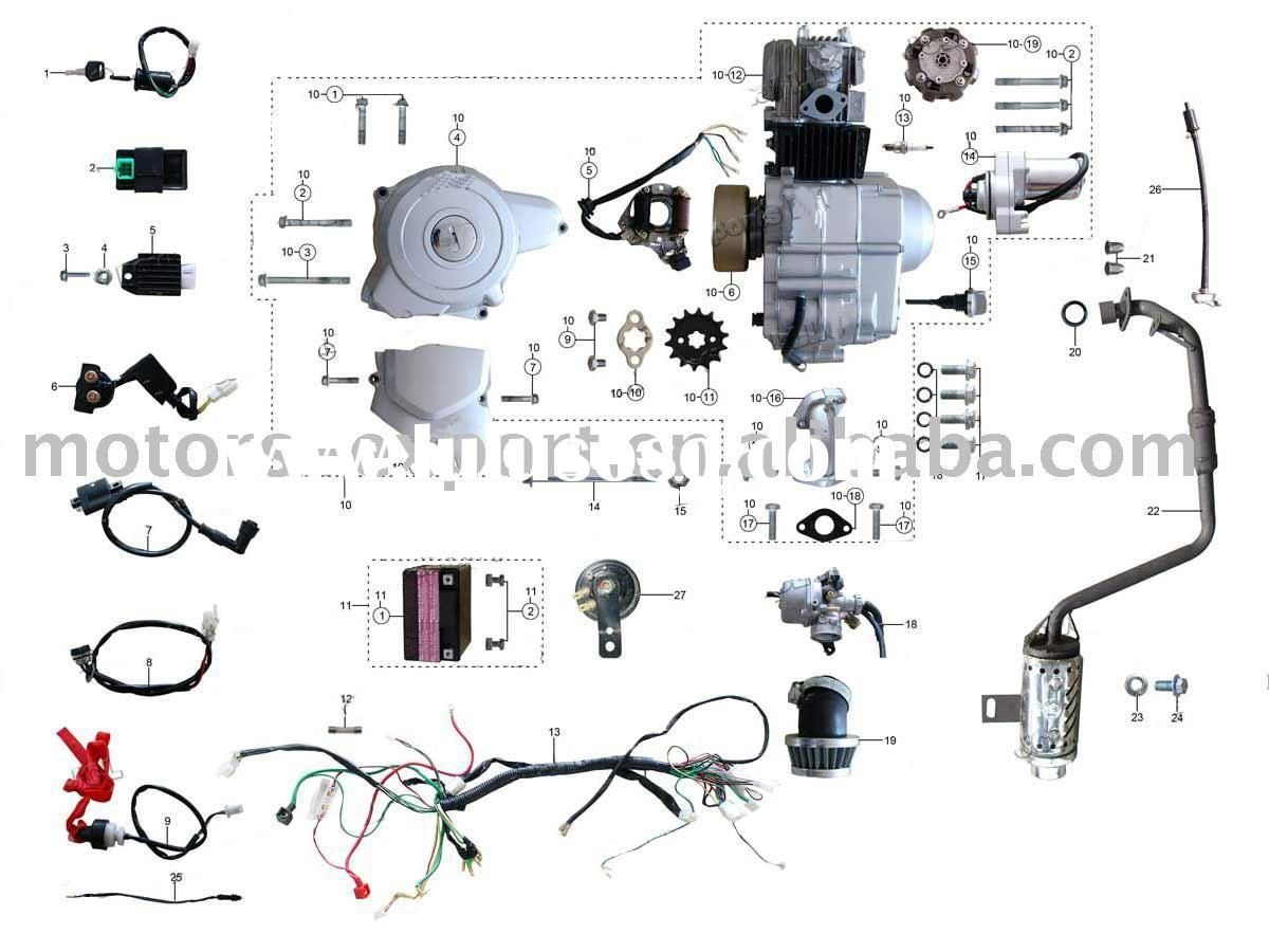 Coolster 110Cc Atv Parts Furthermore 110Cc Pit Bike Engine Diagram - 110Cc Chinese Atv Wiring Diagram