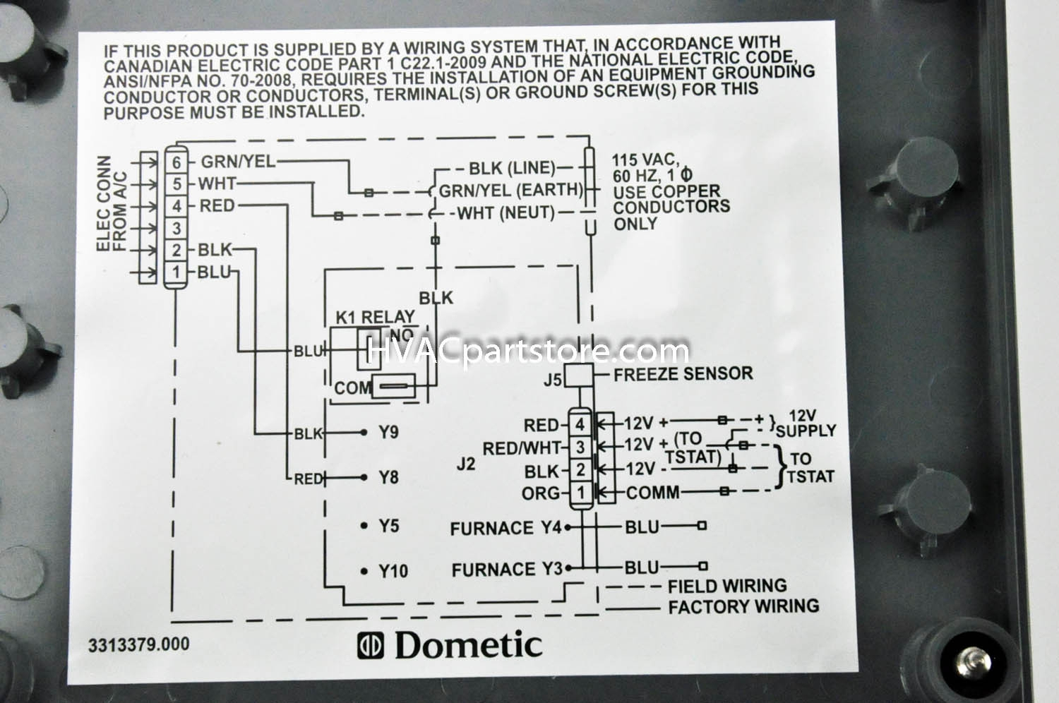 Dometic Rv Ac Wiring Diagram | Manual E-Books - Dometic Rv Thermostat Wiring Diagram