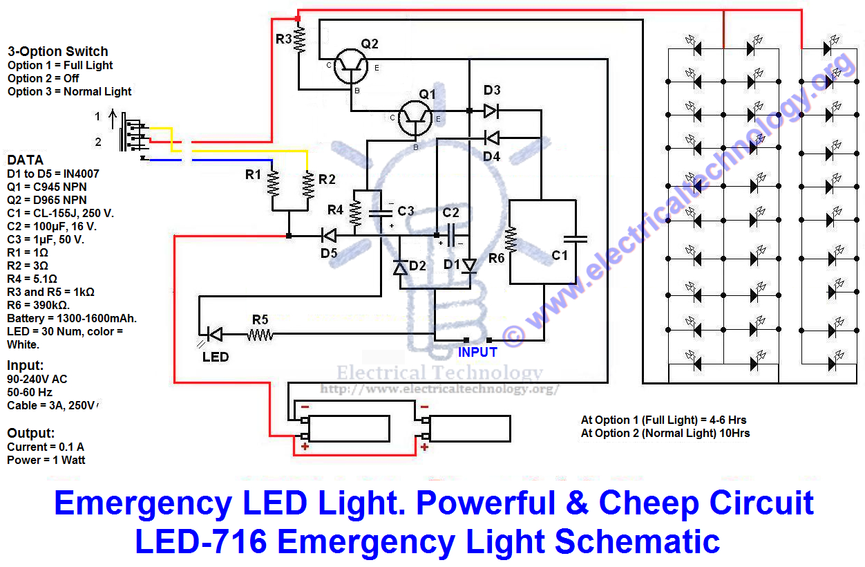 Emergency Led Lights. Powerful &amp;amp; Cheap Led-716 Circuit - Led Wiring Diagram