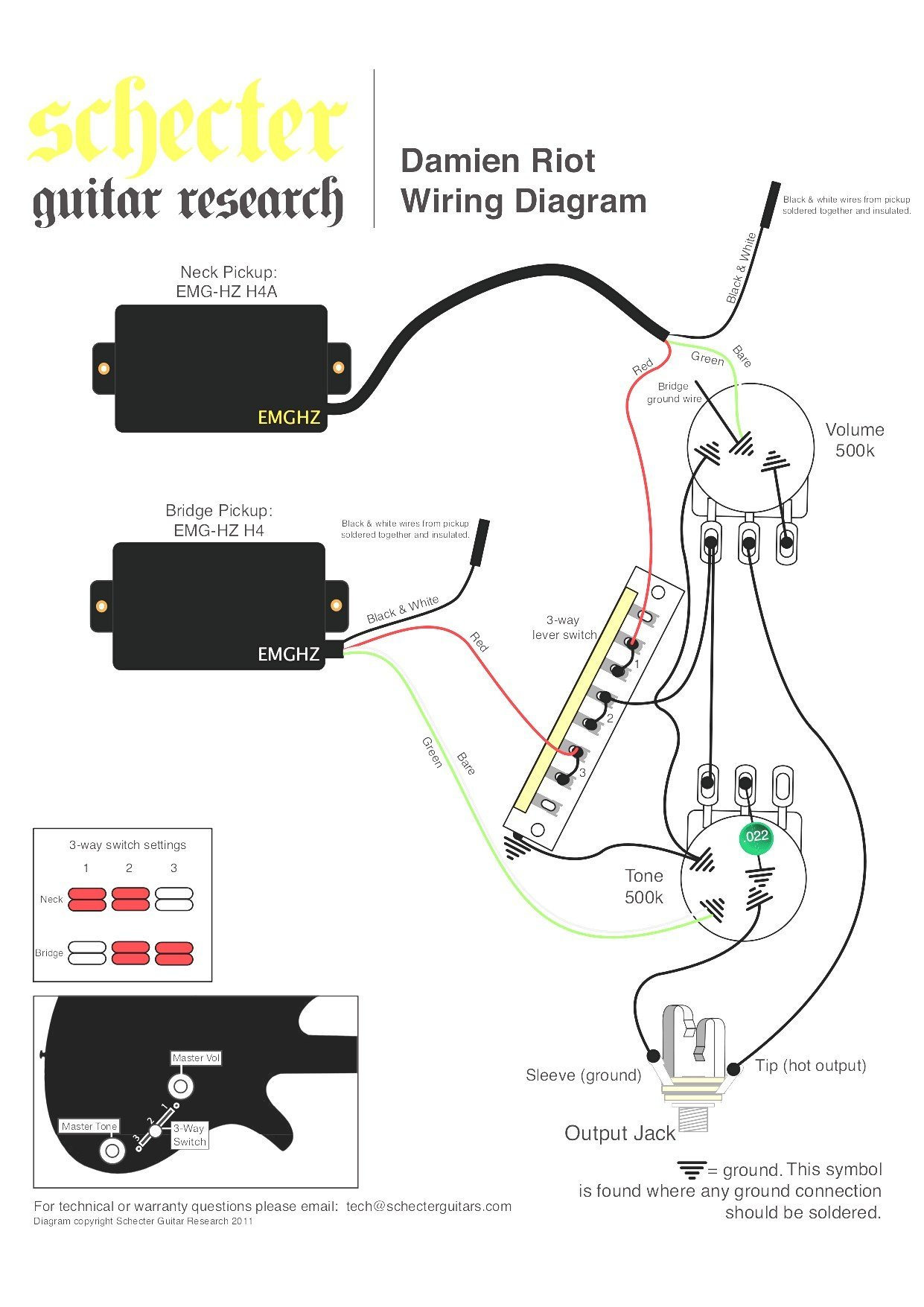 Emg Wiring Guide - Data Wiring Diagram Schematic - Humbucker Wiring Diagram