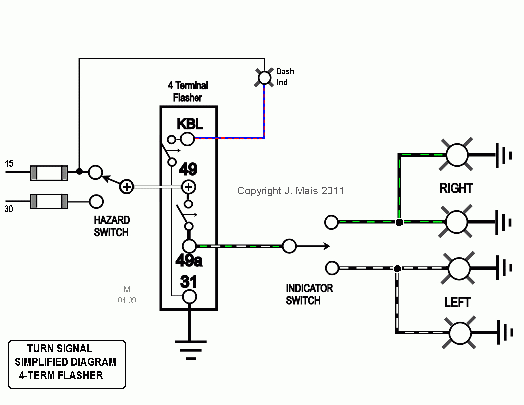 Flashers And Hazards - 3 Prong Flasher Wiring Diagram