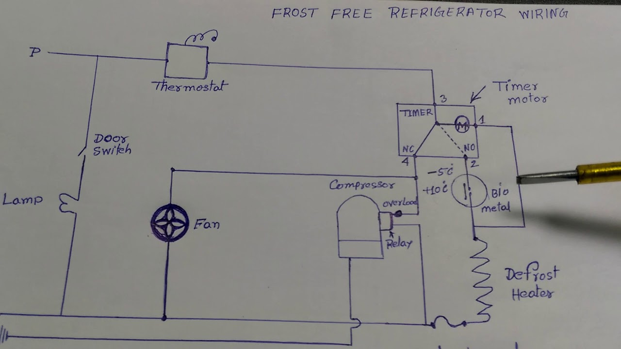 Frost Free Refrigerator Wiring Diagram In Hindi - Youtube - Refrigerator Wiring Diagram