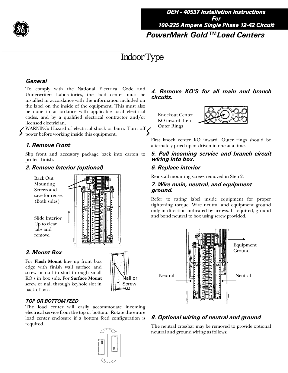 Ge Industrial Solutions Power Mark Gold Load Centers User Manual | 4 - Ge Powermark Gold Load Center Wiring Diagram