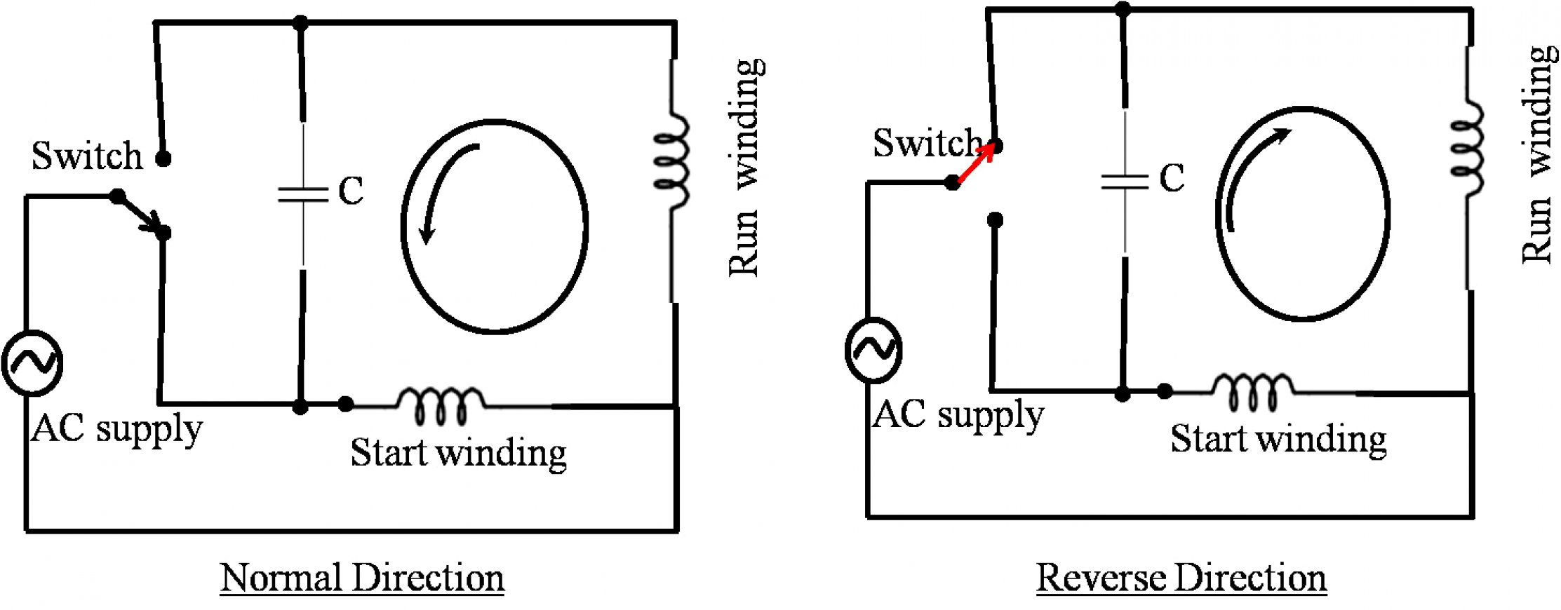 Connection Single Phase Motor Wiring Diagram Forward Reverse