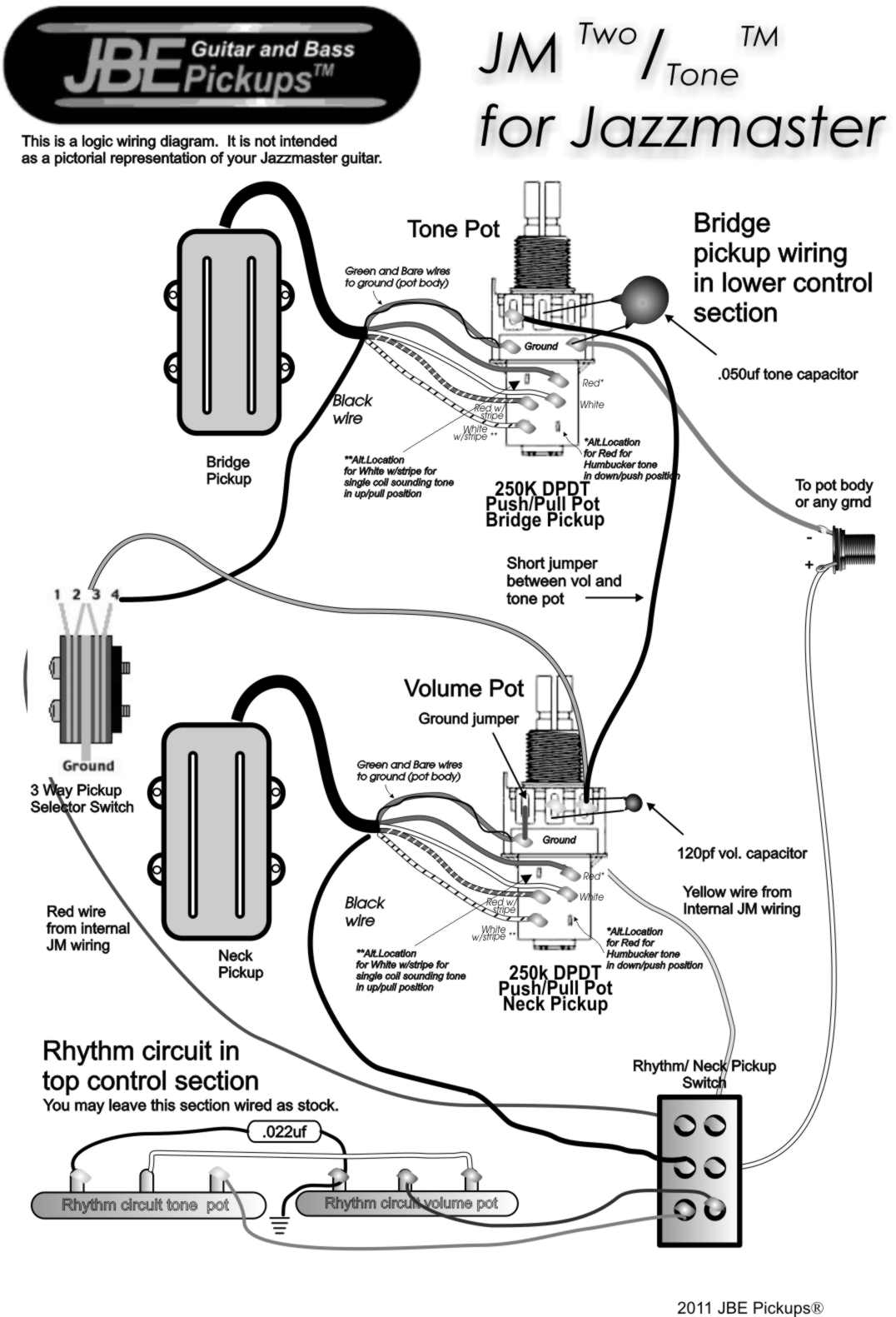 Hb And Hb Two Tone Humbucker Pickups | Jbe Pickups - Pickup Wiring Diagram