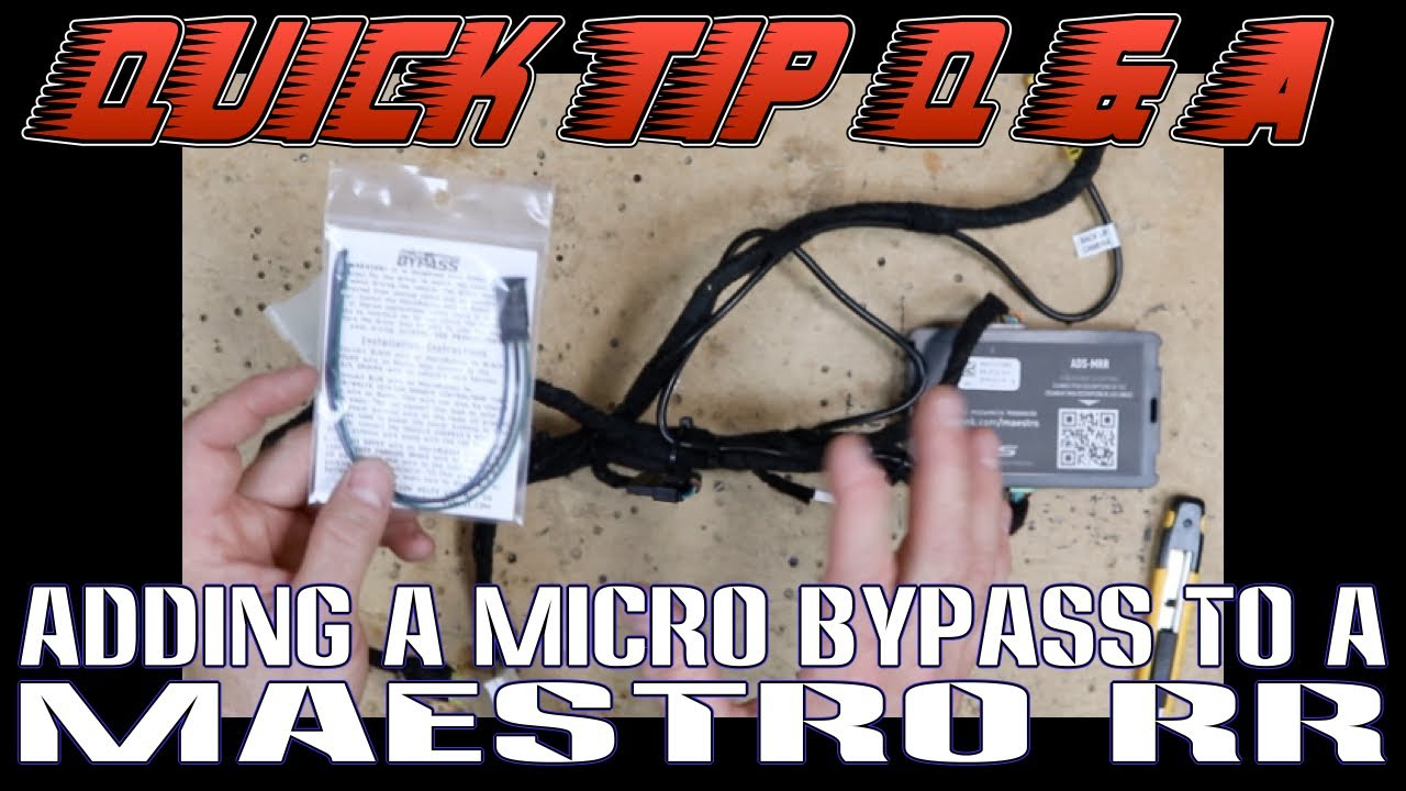 How To Add A Micro Bypass To A Maestro Rr Harness For A Pioneer - Maestro Rr Wiring Diagram