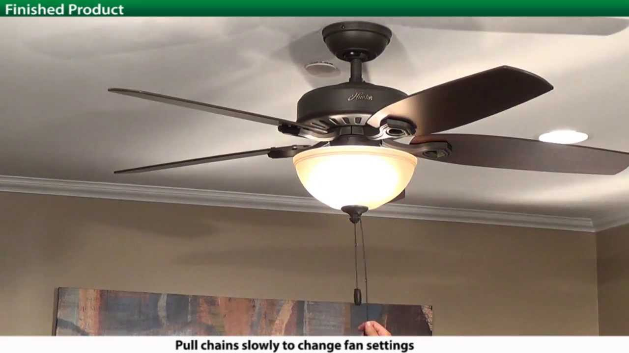How To Install A Hunter 5Xxxx Series Model Ceiling Fan - Youtube - Hunter Ceiling Fan Wiring Diagram With Remote Control