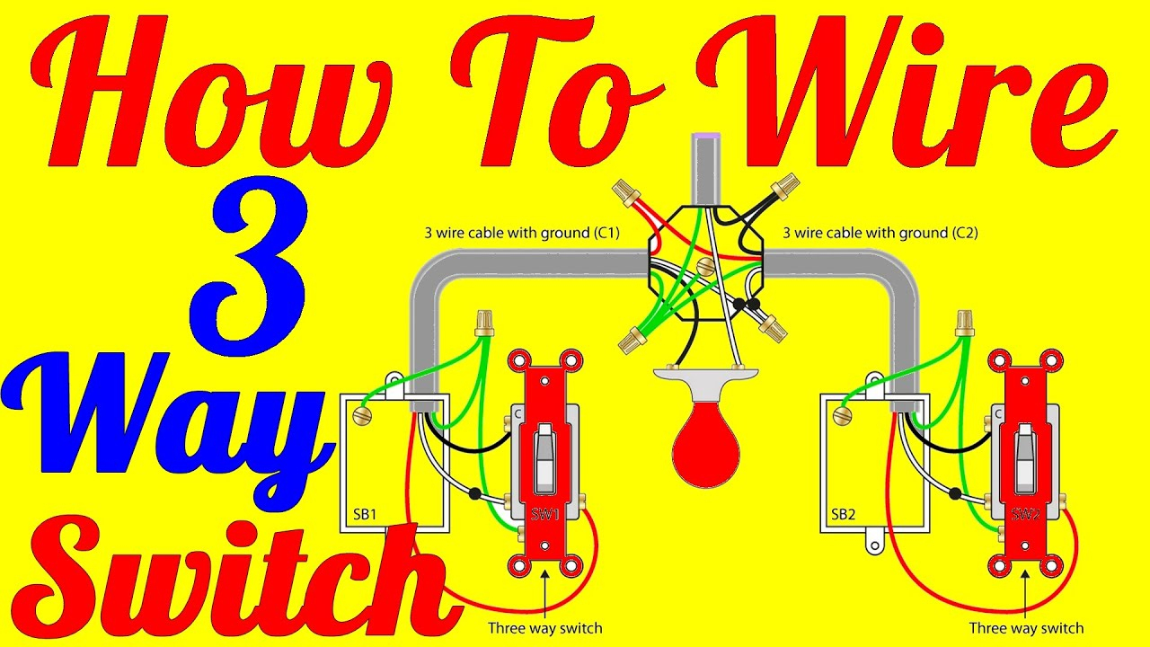 How To Wire 3 Way Switch Wiring Diagrams - Youtube - 3-Way Switch Wiring Diagram