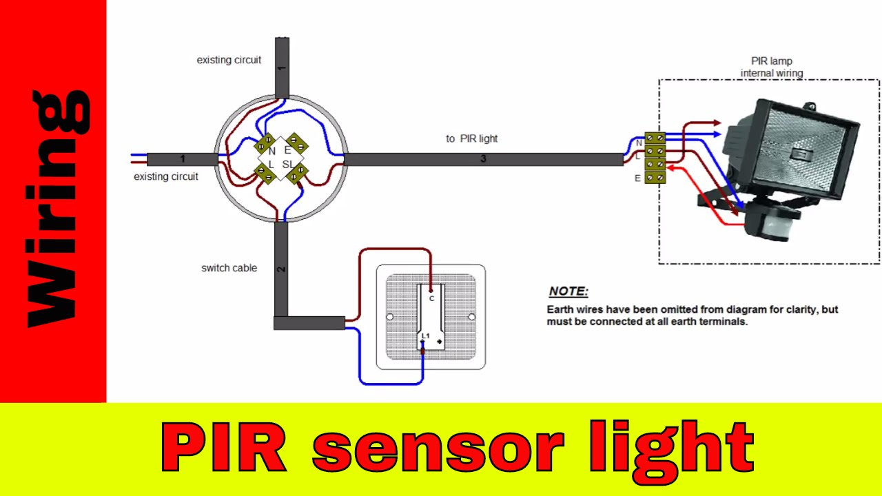 How To Wire Pir Sensor Light. - Youtube - Wiring A Motion Sensor Light Diagram