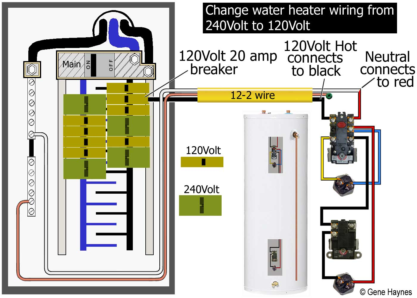 How To Wire Water Heater For 120 Volts - 240 Volt Heater Wiring Diagram