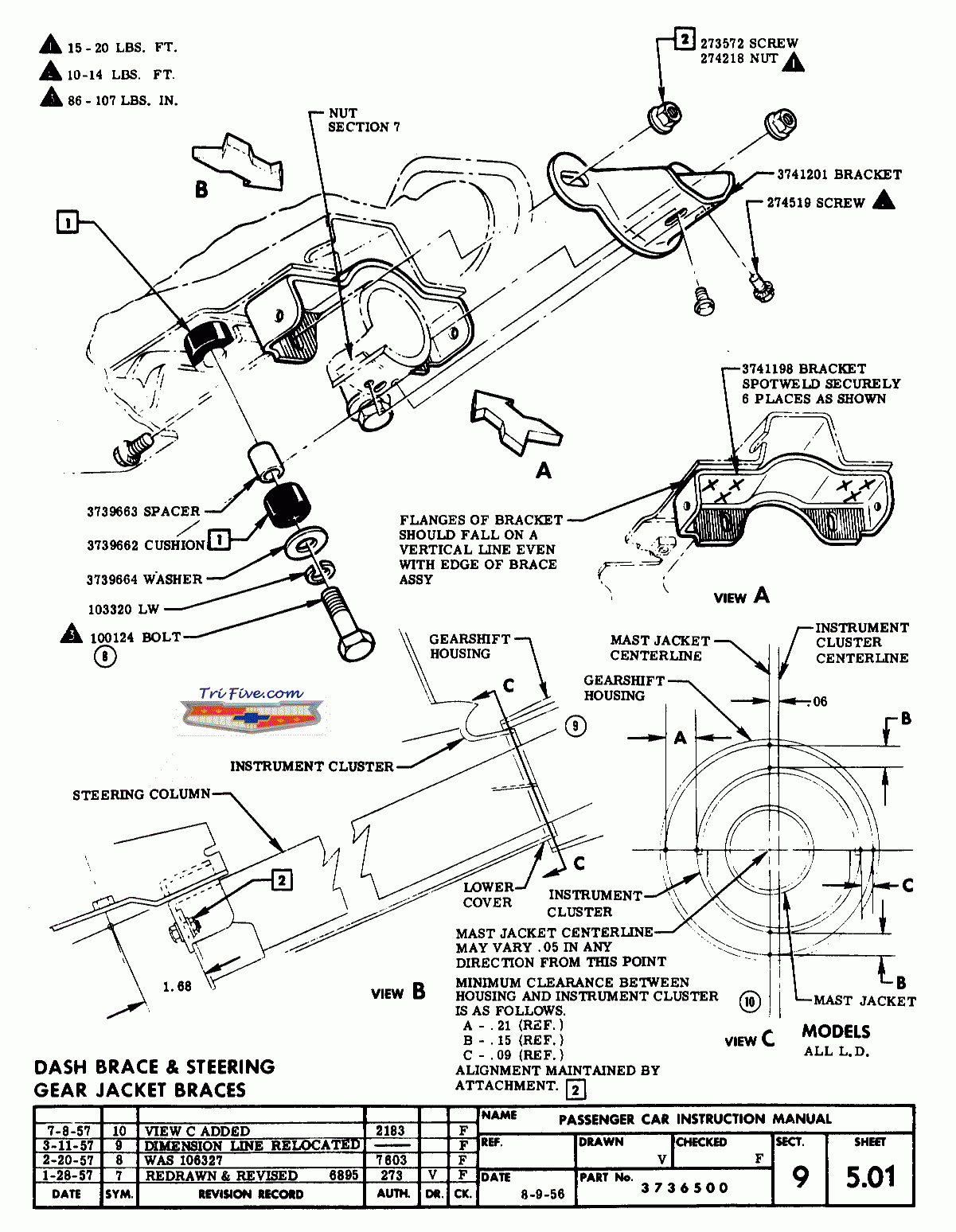 Ididit Steering Column Dash Mounting - Trifive, 1955 Chevy 1956 - Ididit Steering Column Wiring Diagram
