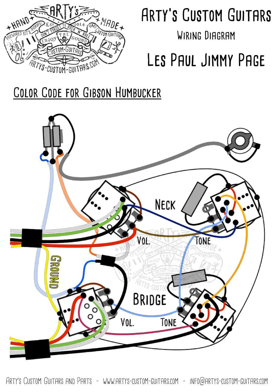 Les Paul Jimmy Page Style Prewired Harness Les Paul Mit Bumble Bee - Jimmy Page Wiring Diagram