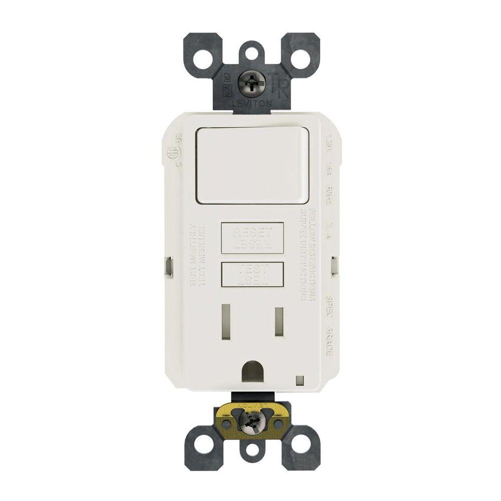 Leviton 15 Amp 125-Volt Combo Self-Test Tamper-Resistant Gfci Outlet - Leviton Combination Switch And Tamper Resistant Outlet Wiring Diagram