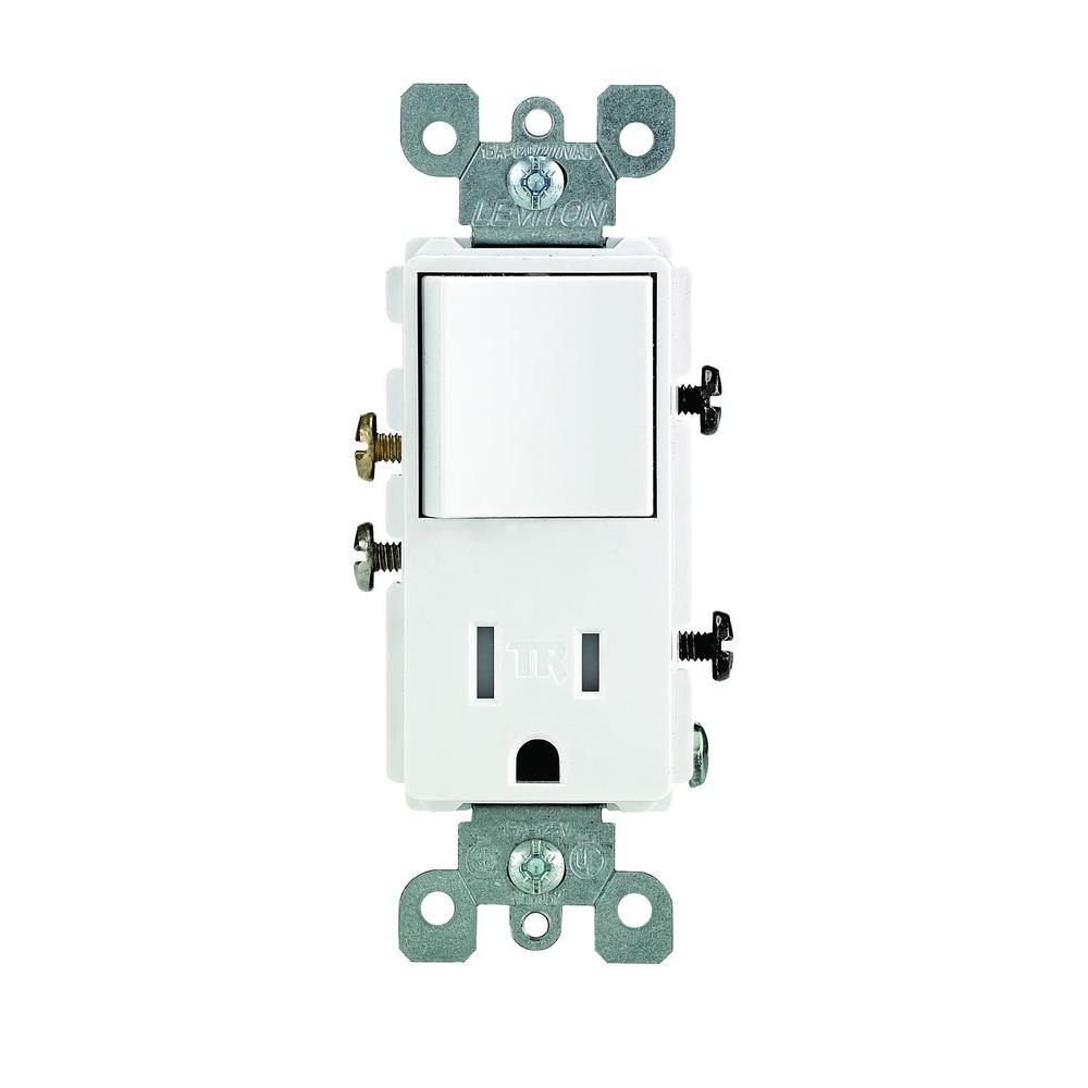 Leviton Decora 15 Amp Tamper Resistant Combo Switch And Outlet - Light Switch Outlet Combo Wiring Diagram