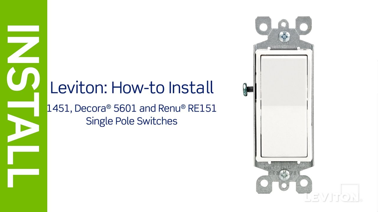 Leviton Presents: How To Install A Single Pole Switch - Youtube - Single Pole Light Switch Wiring Diagram