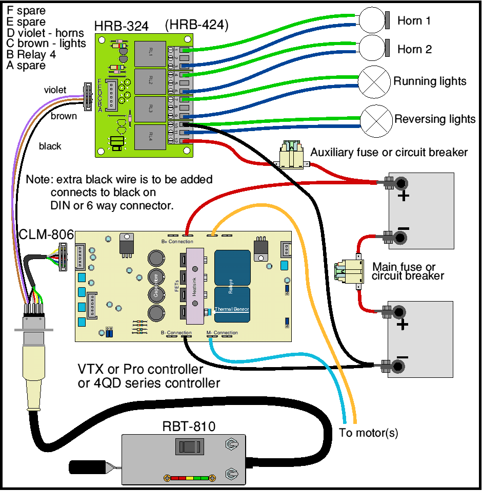 Loco Wiring: Hand Control &amp;amp; Horn Relay Board - 4Qd - Electric Motor - Horn Wiring Diagram With Relay
