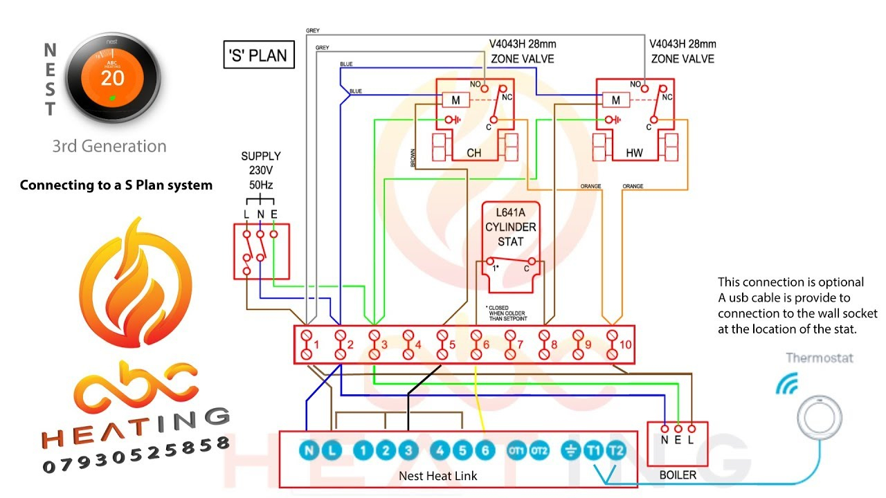Nest 3Rd Gen Install On A S Plan System Uk - Youtube - Nest Wiring Diagram