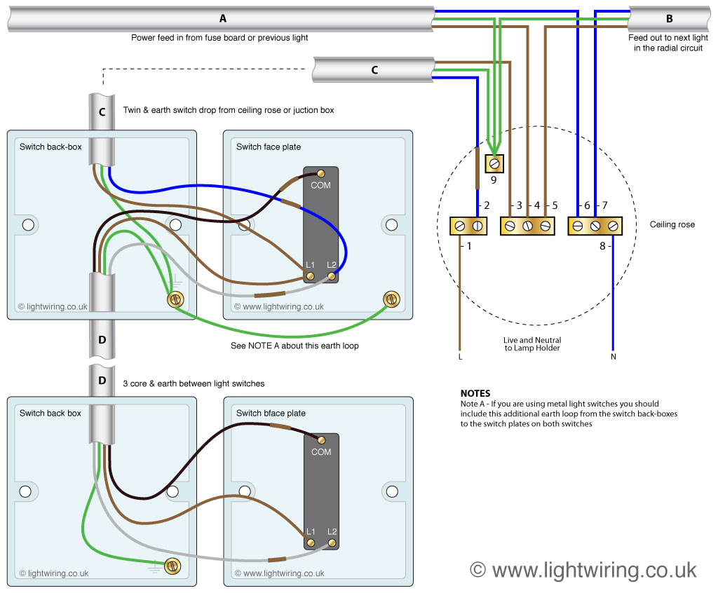 One Cable Wiring Diagram Multiple Lights | Manual E-Books - Wiring Multiple Lights And Switches On One Circuit Diagram
