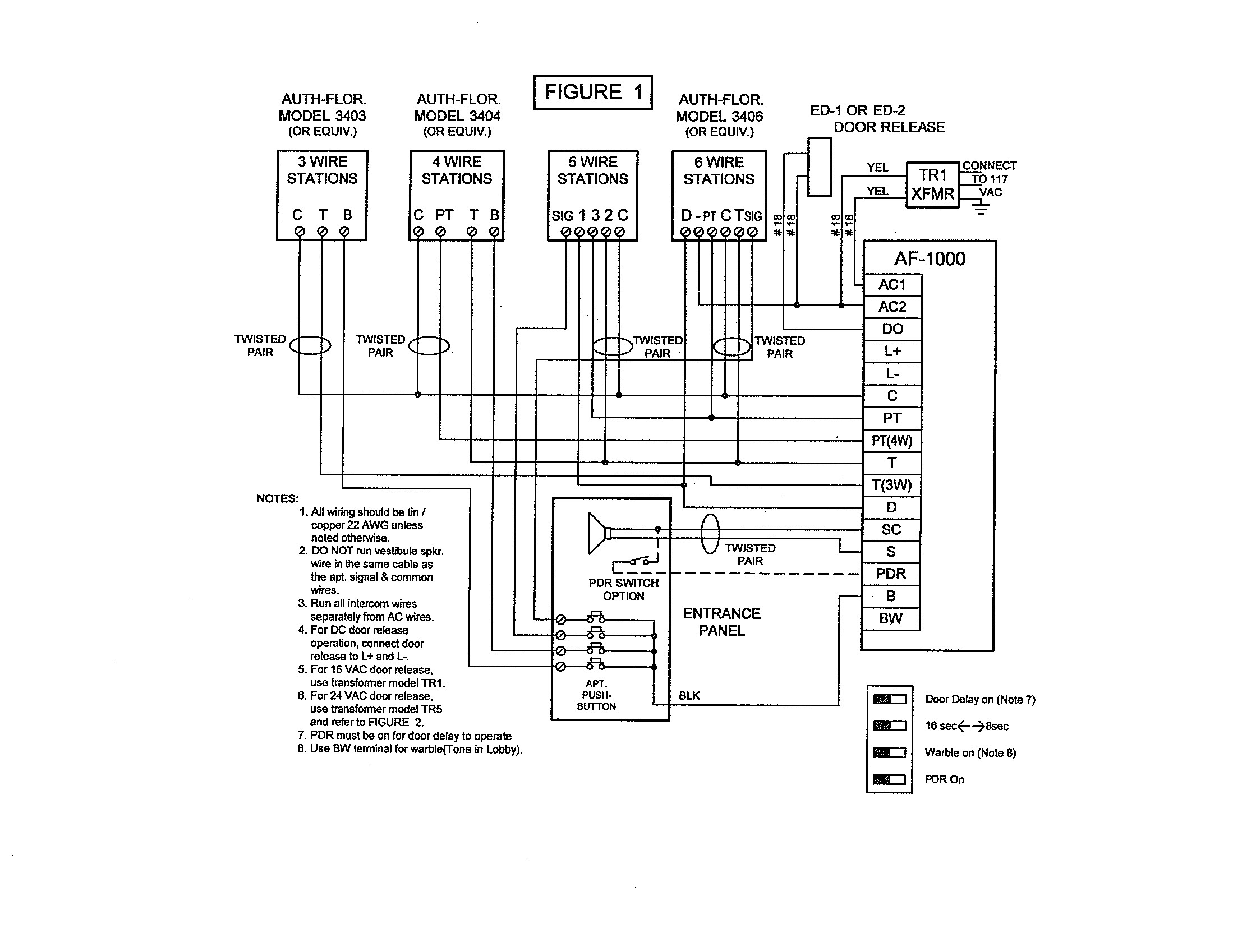 Pacific Electronics 3403 3-Wire Plastic Intercom Station - 3 Wire Motor Wiring Diagram