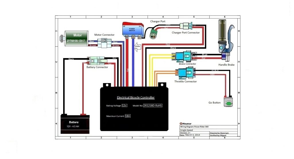 Razor E100 Scooter Schematics | Wiring Diagram - Razor E300 Wiring