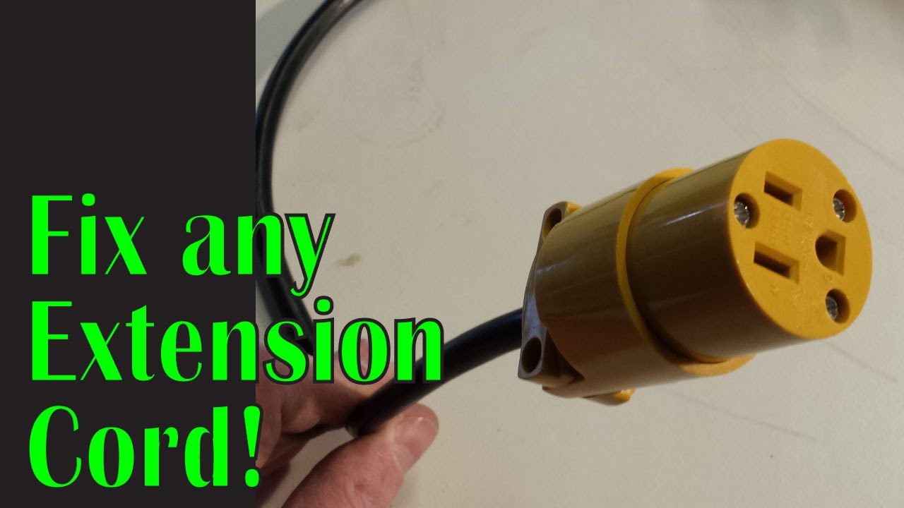 Replacing The Female Plug On An Extension Cord Reel - Youtube - 3 Prong Extension Cord Wiring Diagram