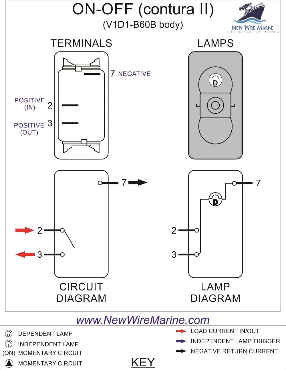 Rocker Switch Wiring Diagrams | New Wire Marine - Carling Switch Wiring Diagram