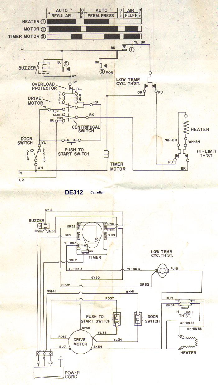 Sample Wiring Diagrams | Appliance Aid - Dryer Wiring Diagram