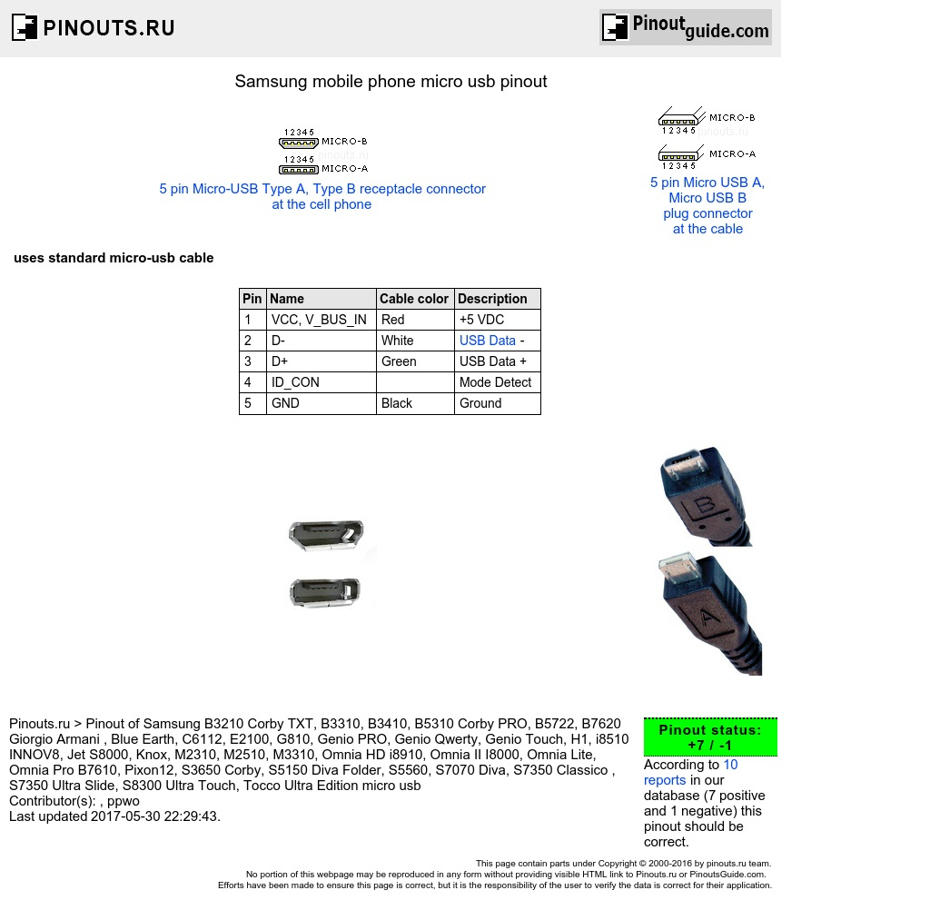 Samsung Mobile Phone Micro Usb Pinout Diagram @ Pinoutguide - Micro Usb Wiring Diagram