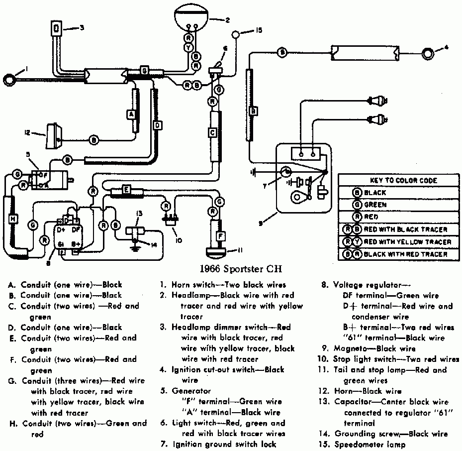 Schémas Électrique Des Harley-Davidson Sportster. Wiring Diagrams - Harley Davidson Voltage Regulator Wiring Diagram