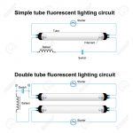 Single And Double Tube Fluorescent Lighting Circuit. Simple Vector   Fluorescent Light Wiring Diagram