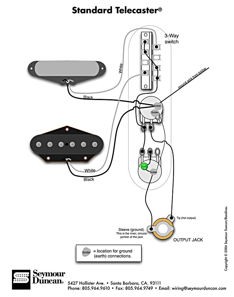 Standard Tele Wiring Diagram | Telecaster Build | Guitar, Fender - Fender Telecaster Wiring Diagram