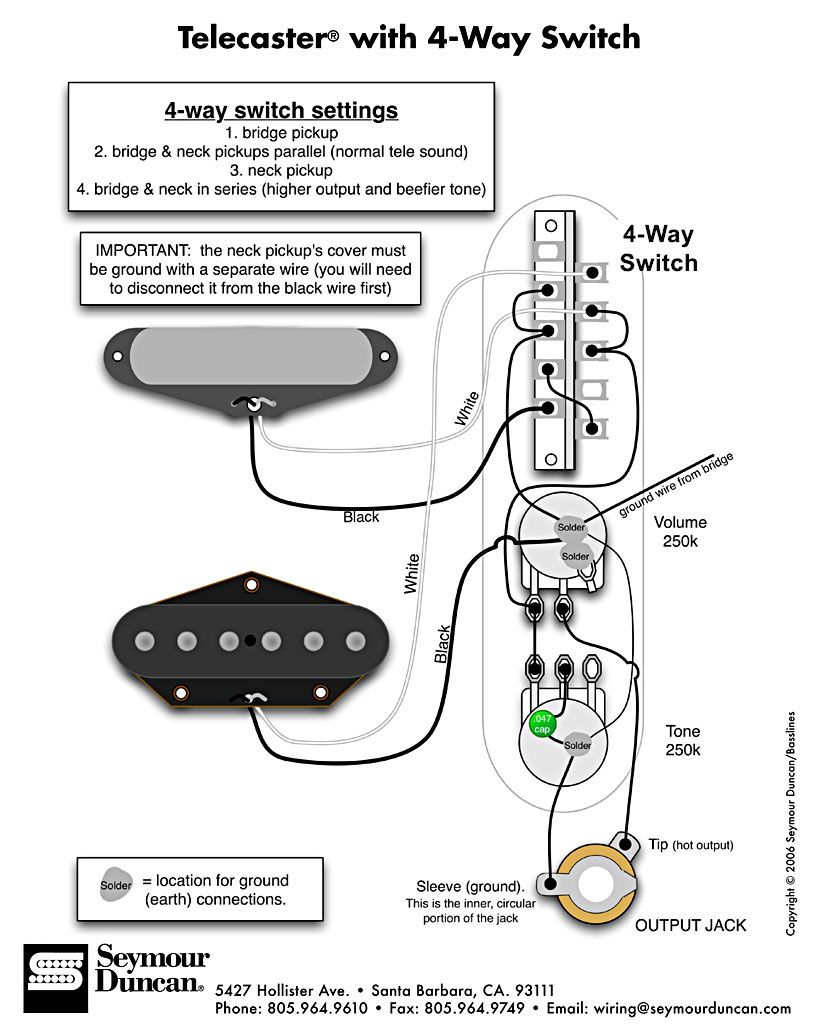 Tele Wiring Diagram With 4 Way Switch | Telecaster Build | Guitar - 4 Way Switch Wiring Diagram