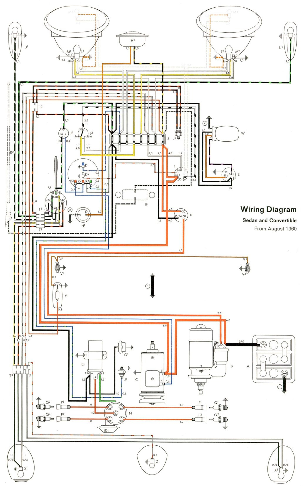 Thesamba :: Type 1 Wiring Diagrams - Vw Wiring Diagram