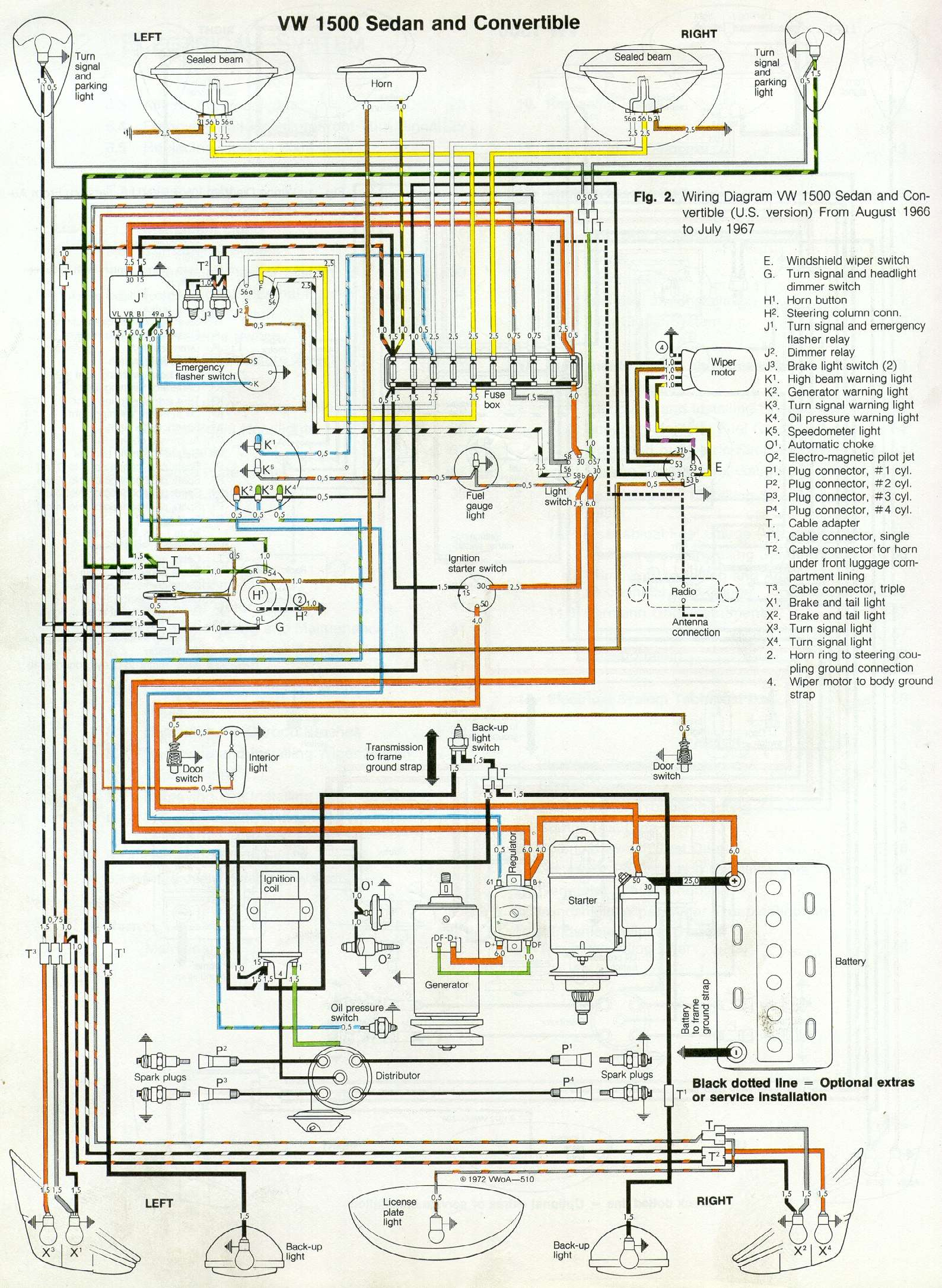 Thesamba :: Type 1 Wiring Diagrams - Vw Wiring Diagram