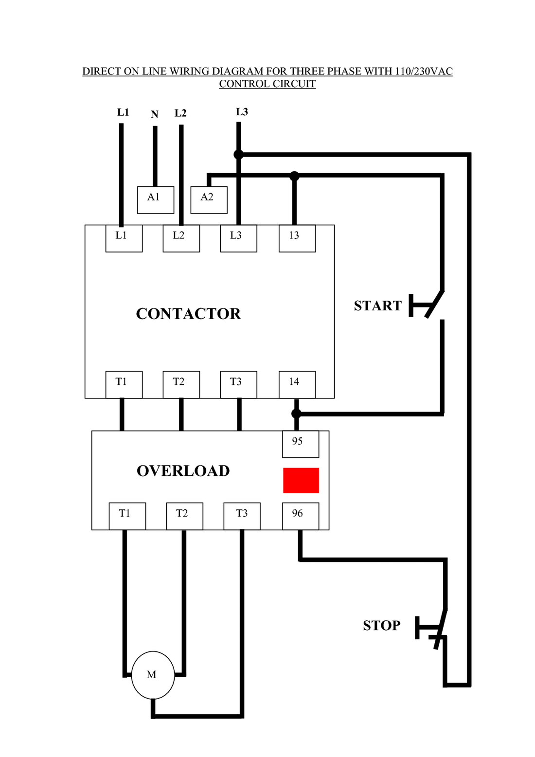 Three Phase Dol Starter Wiring Diagram Component Single Motor - Starter Wiring Diagram