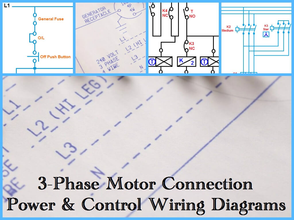 Three Phase Motor Power &amp; Control Wiring Diagrams - 3 Phase Motor Wiring Diagram