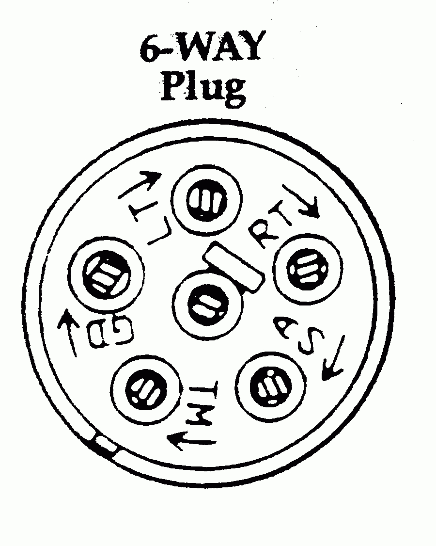 Trailer And Towed Light Hookups - 6 Pin Trailer Wiring Diagram