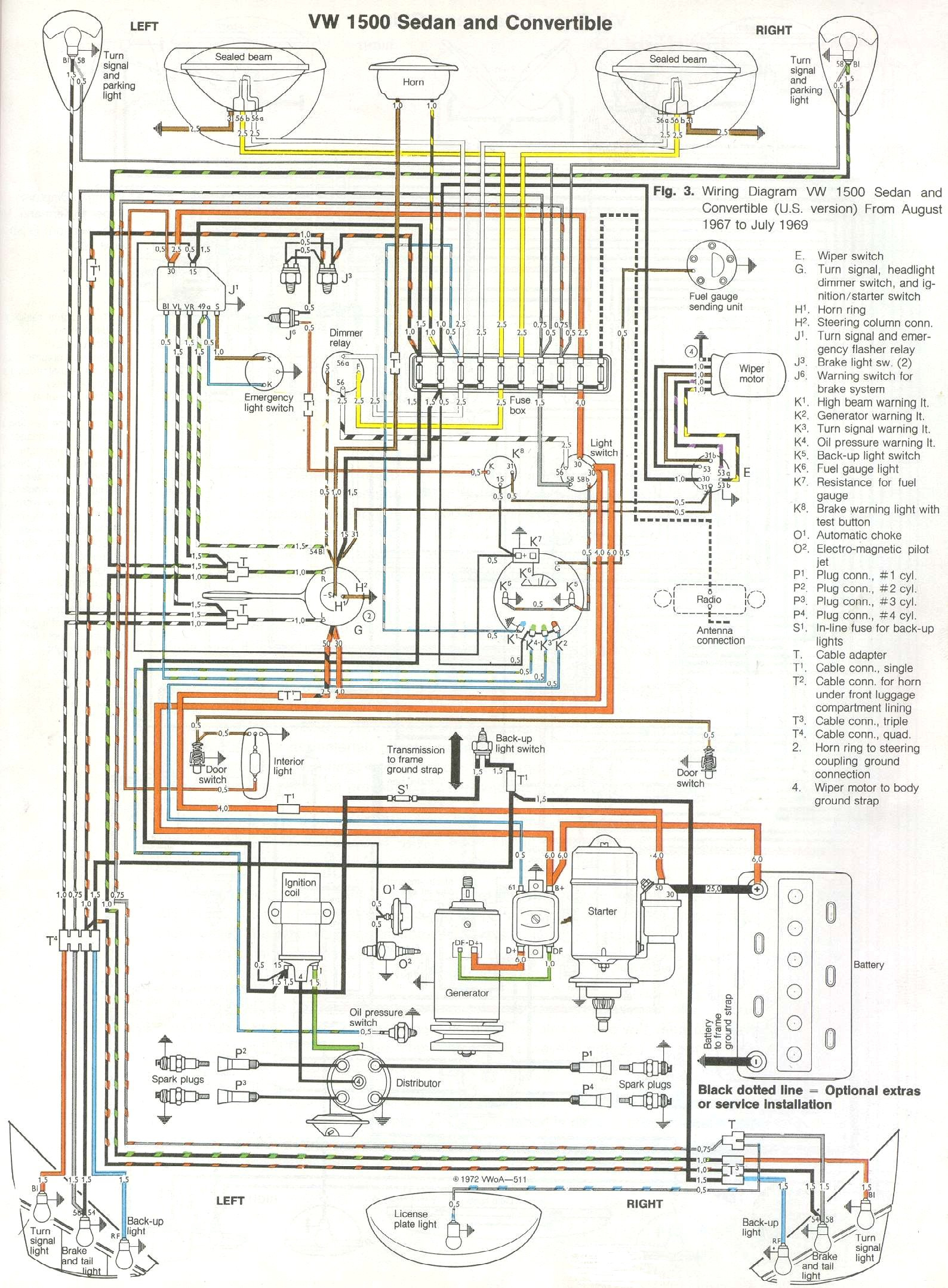 Vw Beetle Wiring - Wiring Diagrams Hubs - 1973 Vw Beetle Wiring Diagram
