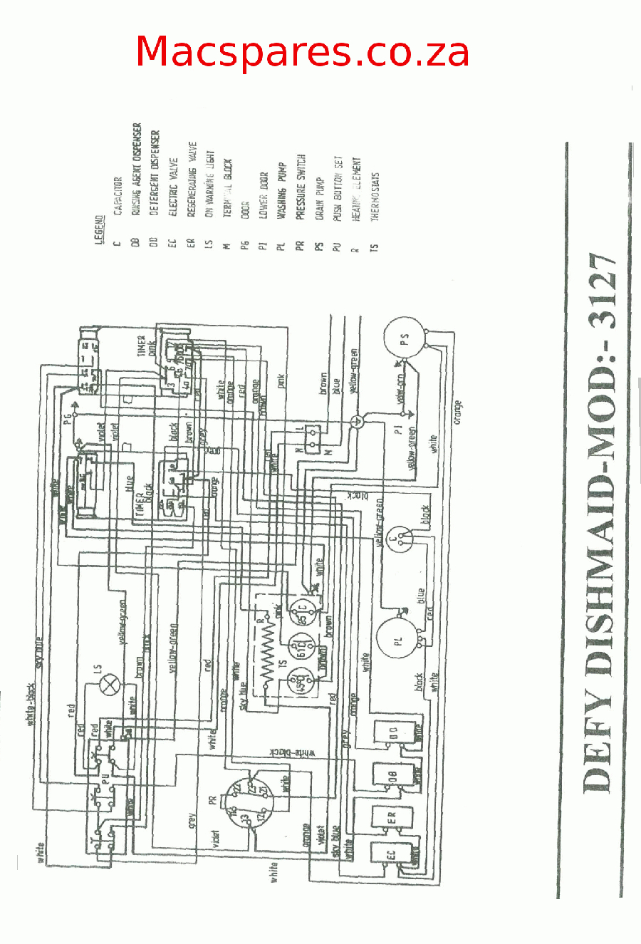 Wiring Diagram   Dishwashers   Macspares